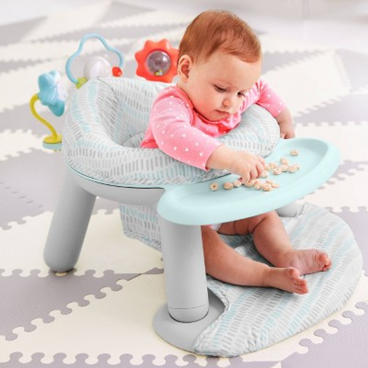 Skip Hop Baby Seat Silver Lining Cloud 2-in-1 Sit-up Chair and Activity Floor Seat - Gray