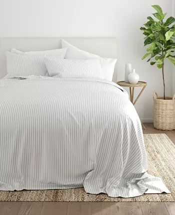 ienjoy Home Expressed In Embossed by The Home Collection Striped 3 Piece Bed Sheet Set， Twin