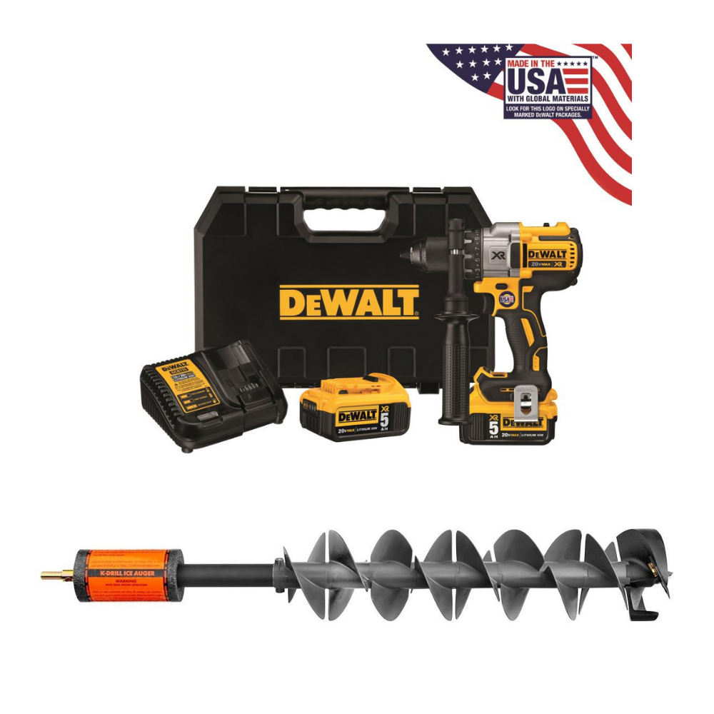 7.5 Ice Auger with DEWALT 20v MAX Drill Kit