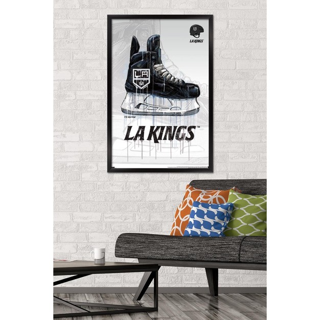 Trends International Nhl Los Angeles Kings Drip Skate 21 Framed Wall Poster Prints