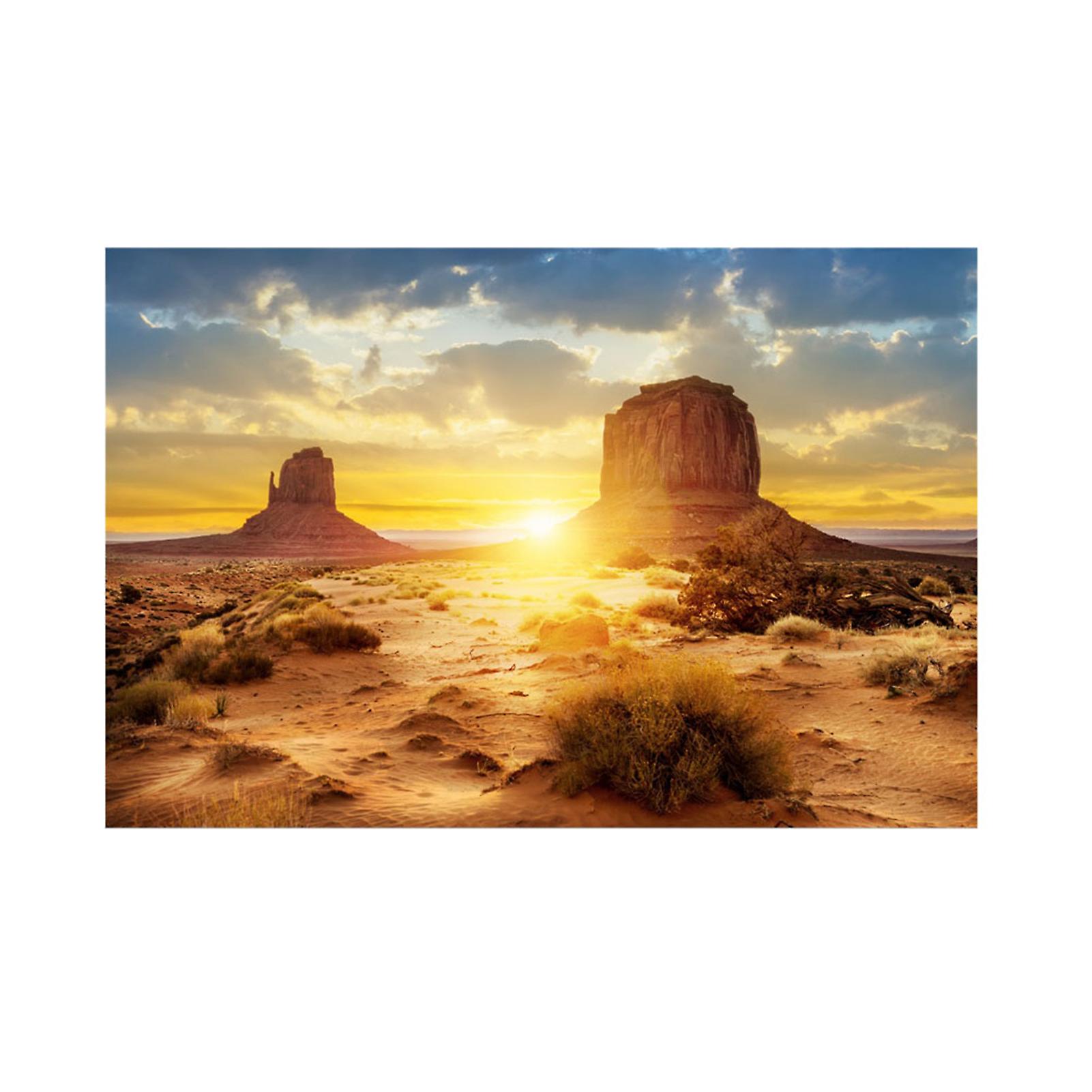 Sun And Desert Style Aquarium Fish Tank Background Poster Pvc Adhesive Decor Paper (122*46cm)