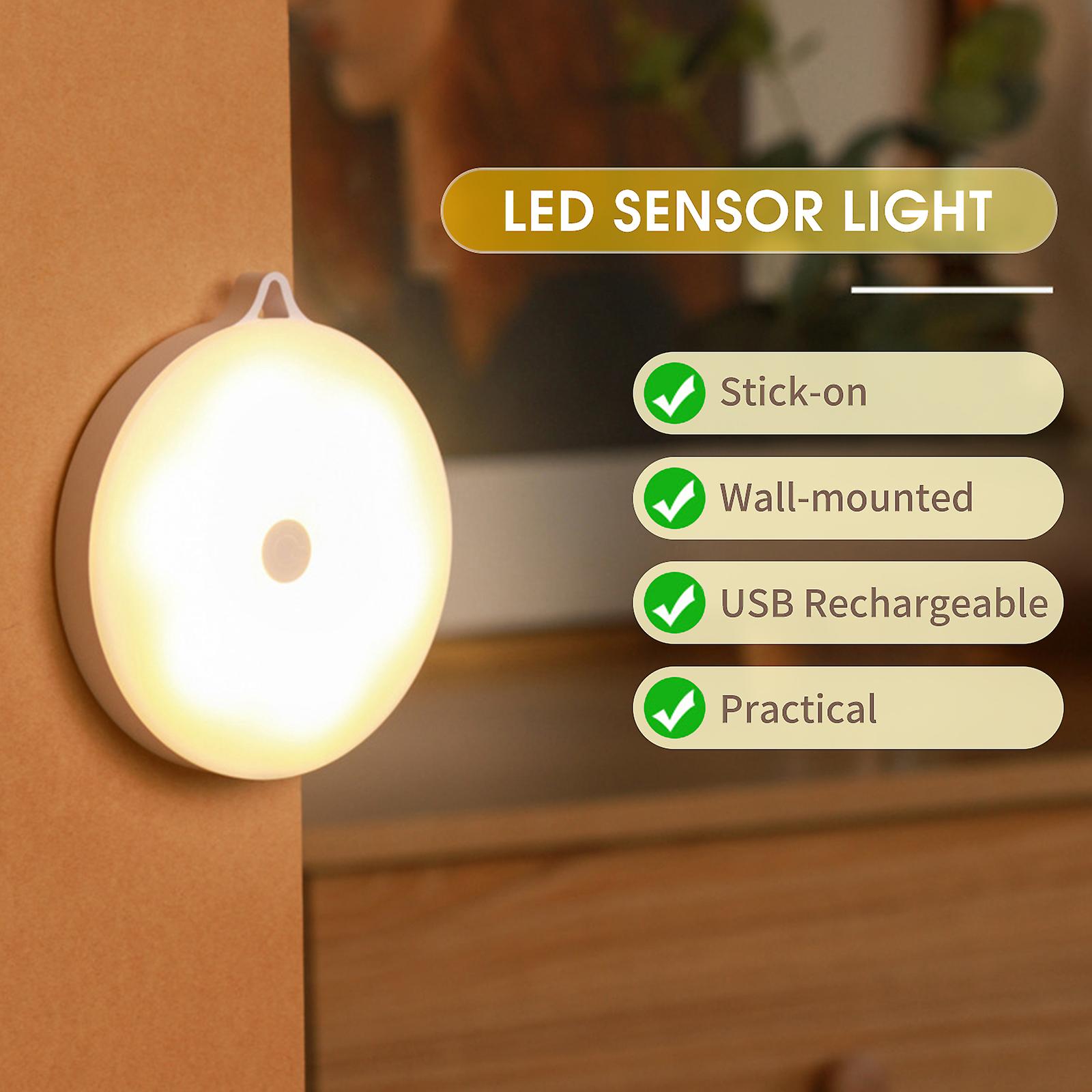 Warm White Led Sensor Light Diy Stick-on Night Light Strong Magnet Wall-mounted Hanging Usb Rechargeable Night Light For Closets Cabinets Kitchen Stai