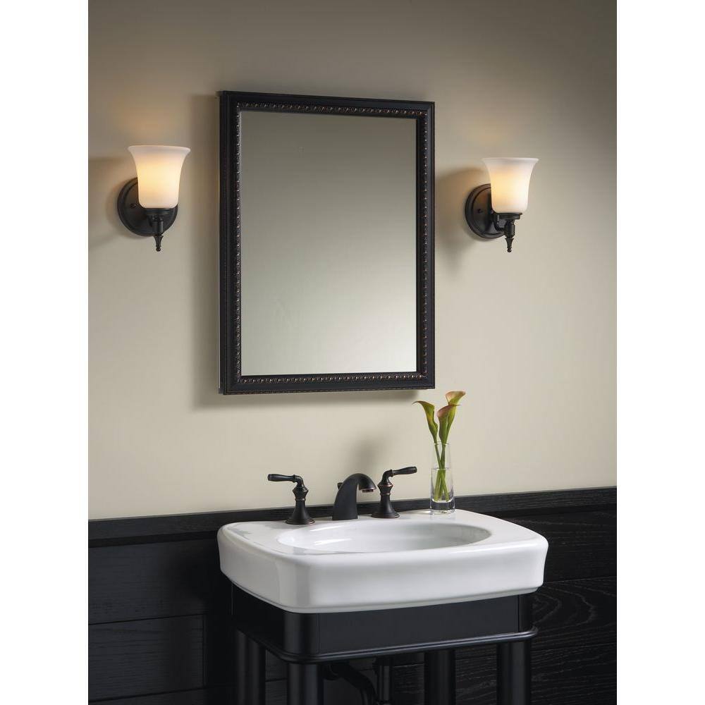 KOHLER 20 in. x 26 in H. Recessed or Surface Mount Mirrored Medicine Cabinet in Oil Rubbed Bronze 2967-BR1