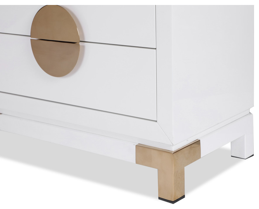 White Metal 4 Drawer Chest  Liang  ampEimil Otium   Contemporary   Accent Chests And Cabinets   by Oroa   Distinctive Furniture  Houzz