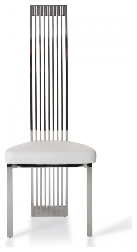 Adalyn Modern White Leatherette Dining Chair  Set of 2   Contemporary   Dining Chairs   by Virgil Stanis Design  Houzz