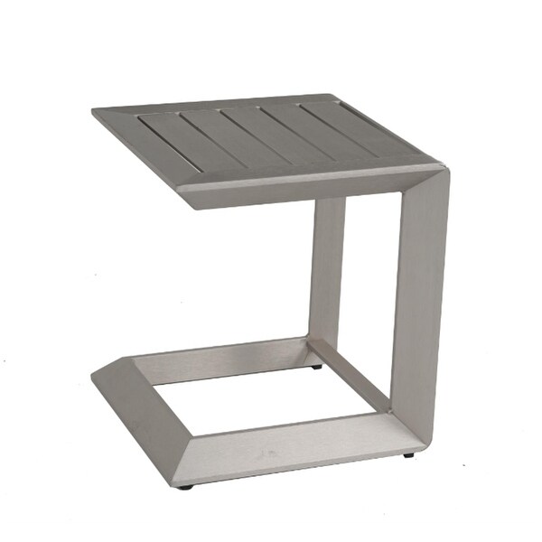 Single Outdoor Aluminum Silver Coffee Table