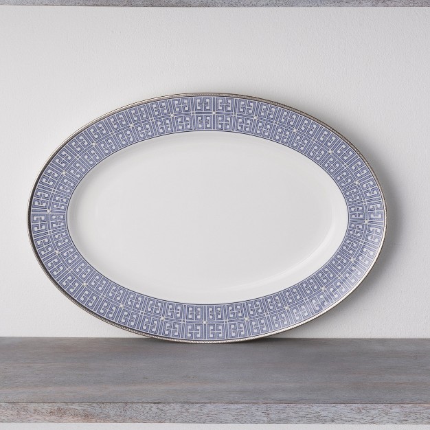 Noritake Infinity Blue Large Oval Serving Platter