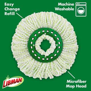 Libman Microfiber Tornado Wet Spin Mop and Bucket Floor Cleaning System with 8 Refills 1605