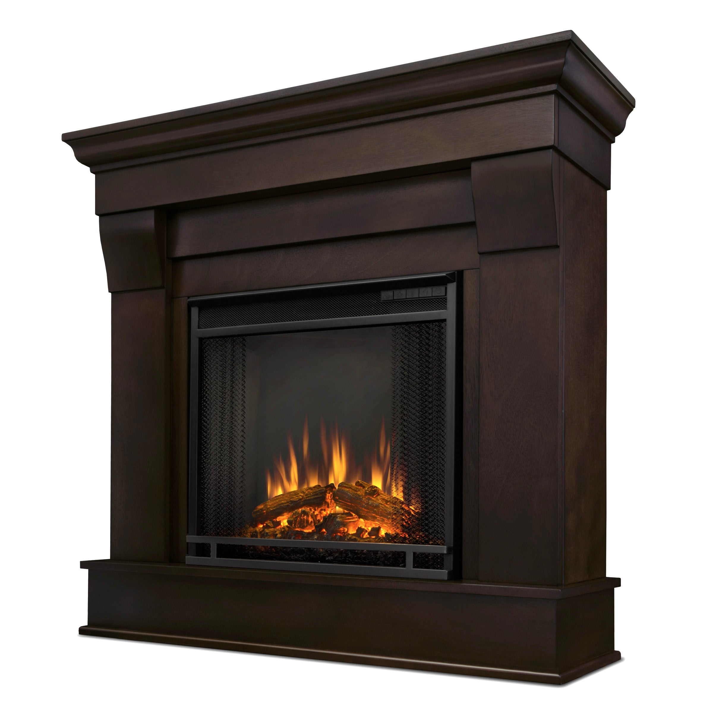 Chateau Electric Fireplace in Dark Walnut by Real Flame