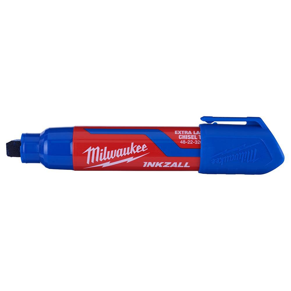 Milwaukee INKZALL Extra Large Chisel Tip Blue Marker 48-22-3267 from Milwaukee