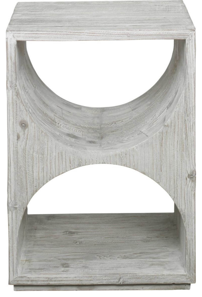 Uttermost Hans 18 x 25 quotWhite Side Table   Farmhouse   Side Tables And End Tables   by Lighting New York  Houzz