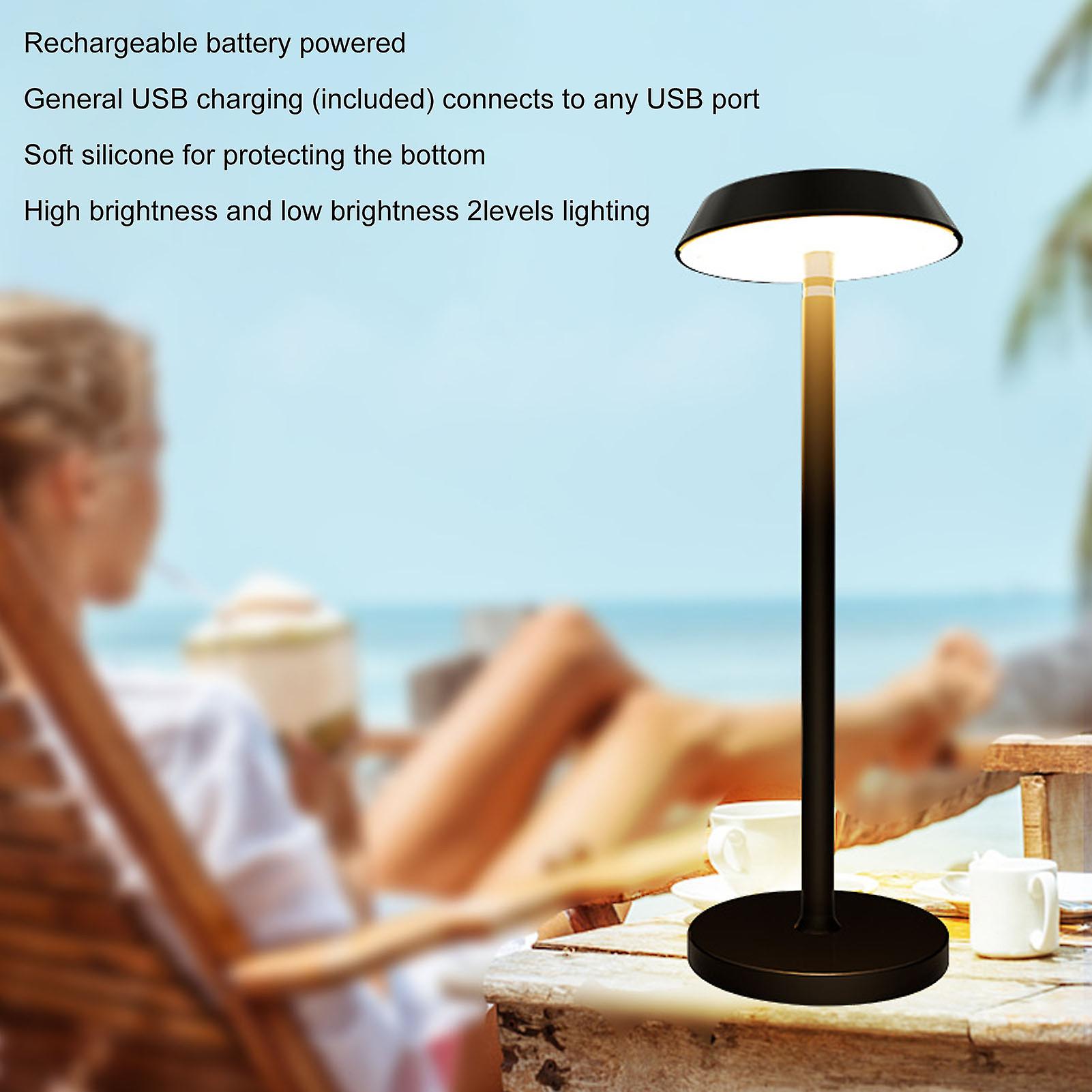 Modern Minimalist Table Lamp With Adjustable Brightness， Usb Rechargeable， And Ergonomic Design For Reading And Eye Protection[white]