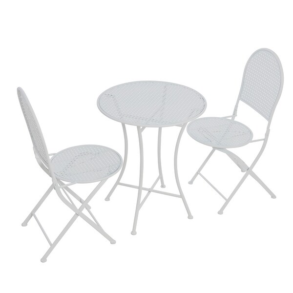 Outdoor Bistro Patio Set with Table and 2 Folding Chairs