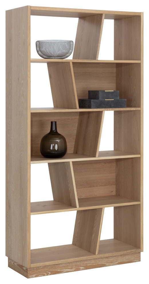 Jude Bookcase Rustic Oak   Transitional   Bookcases   by Sunpan Modern Home  Houzz