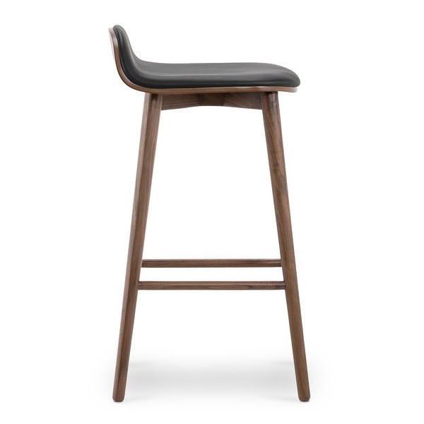 Poly and Bark Notello Leather Counter Stool - Solid Wood Frame