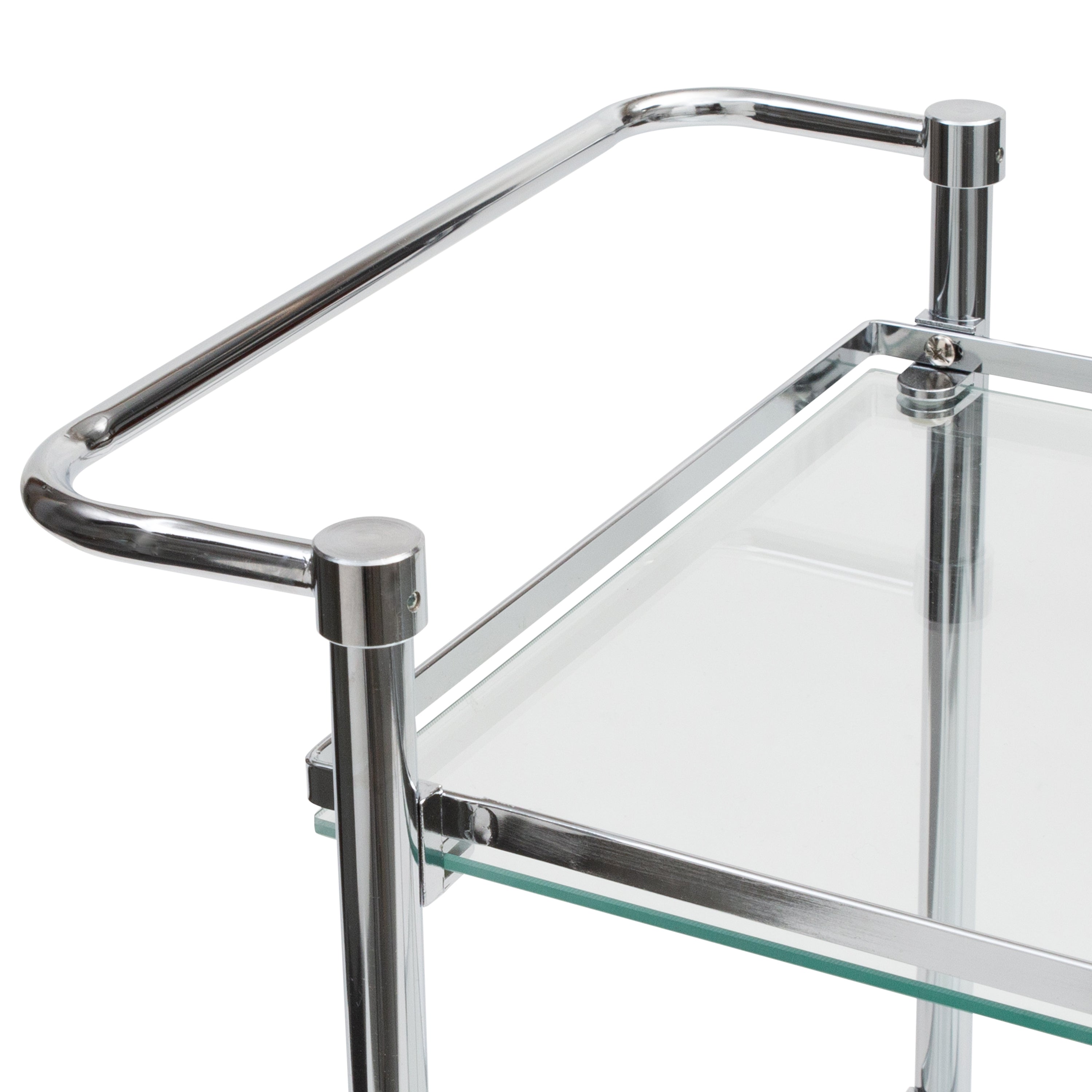 Organize It All Tempered Glass Rolling Kitchen Serving Cart