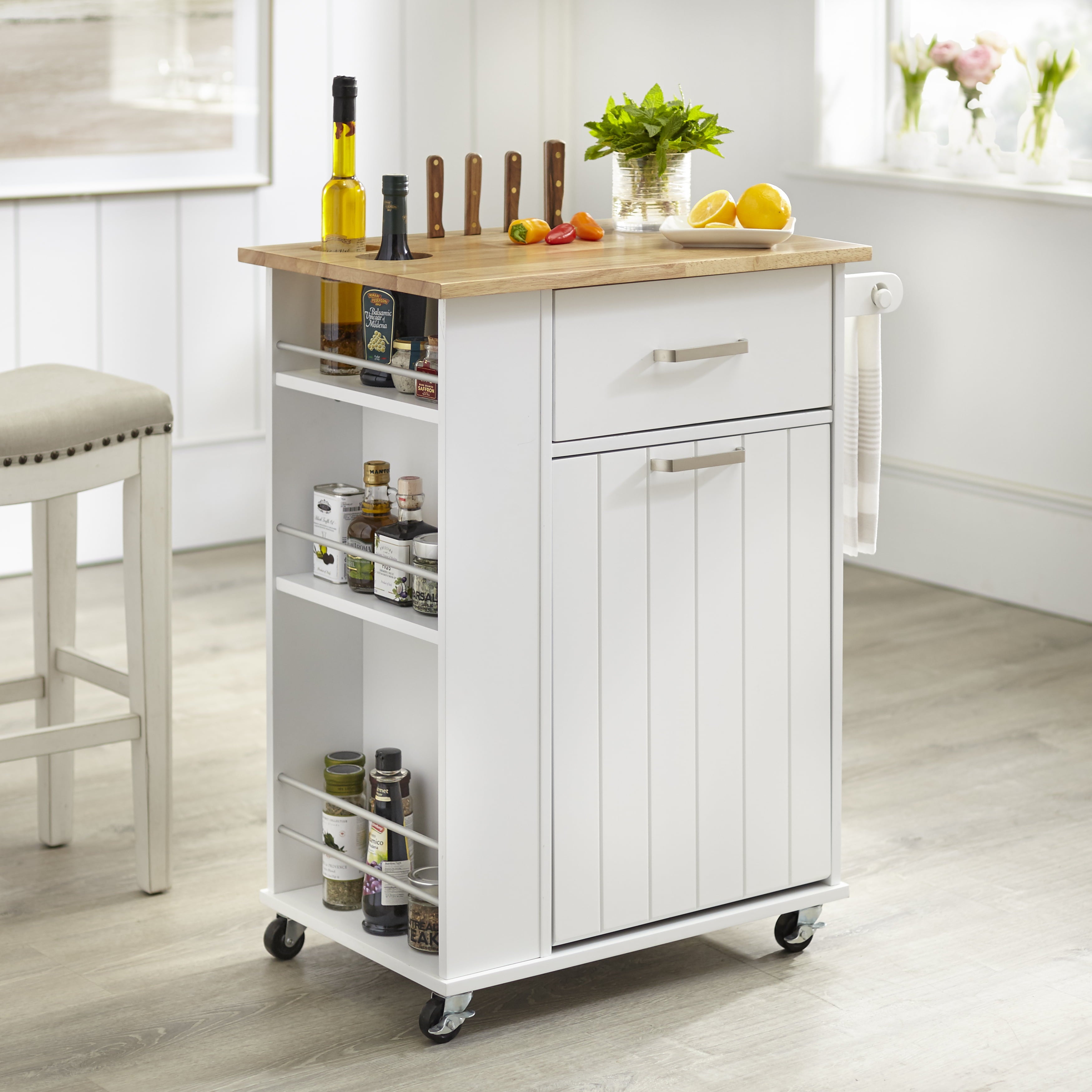 TMS Lima Kitchen Cart， White