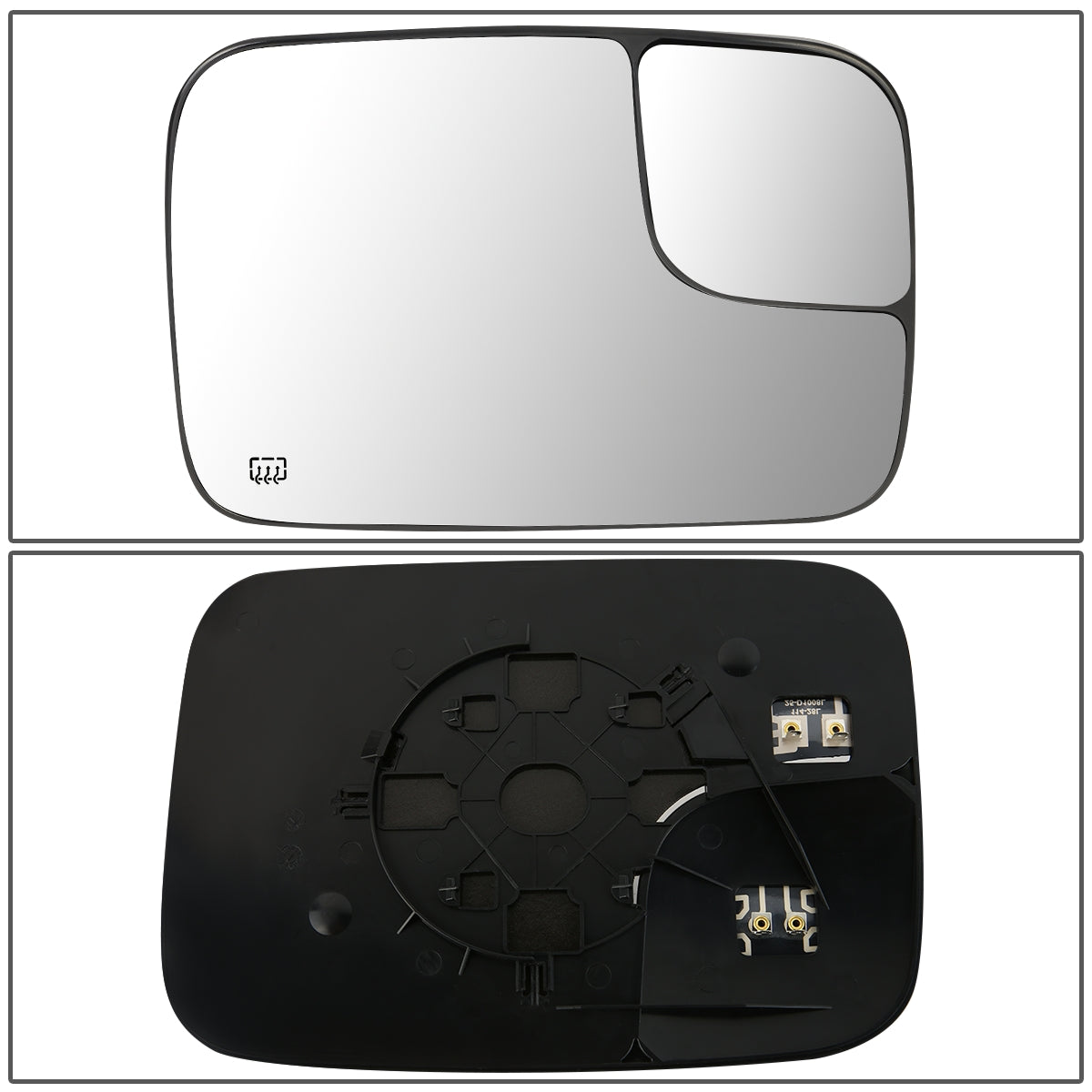 DNA Motoring OEM-MG-0128 For 2005 to 2009 Dodge Ram Truck 1500 2500 3500 Factory Style Passenger / Right Side Mirror Glass Lens with Backing Plate + Heated 06 07 08 5161010AA