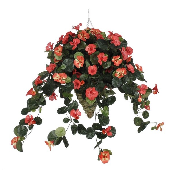 Faux Flame Nasturtium Hanging Basket