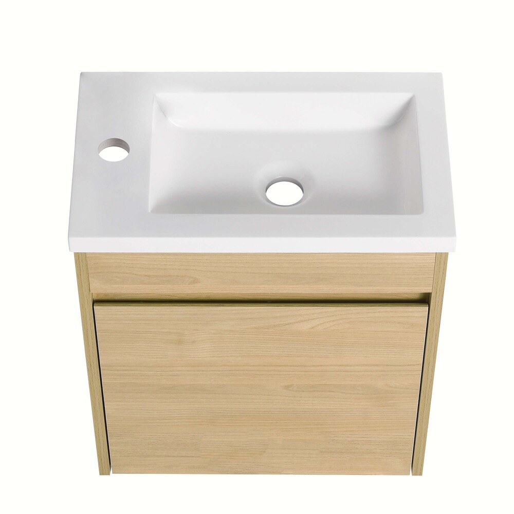 Single Sink Bathroom Vanity  16 Inch Width for Small Bathrooms