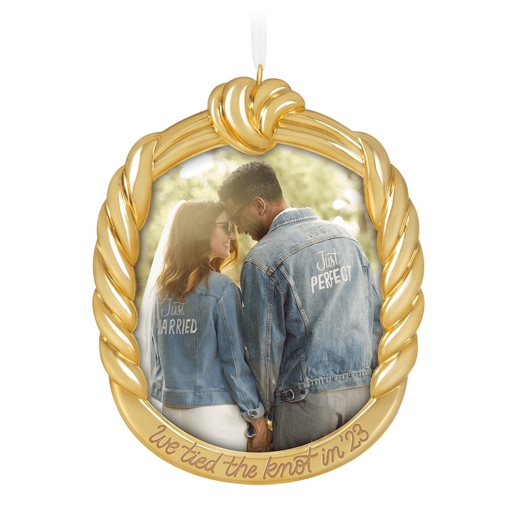 Hallmark  We Tied the Knot! 2023 Metal Photo Frame Ornament (364)