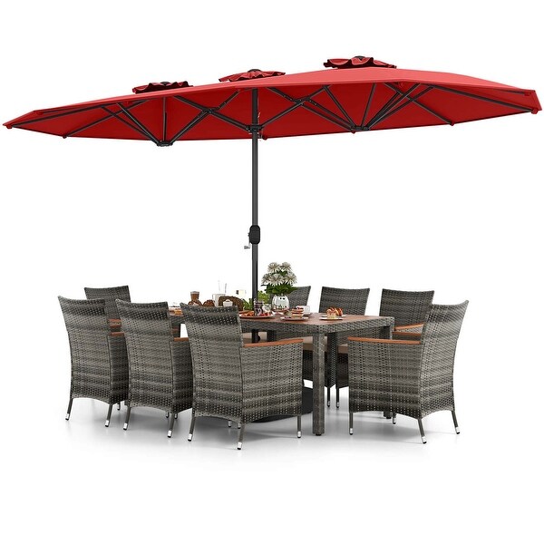 Costway 10 Pieces Patio Wicker Dining Set with DoubleSided Patio