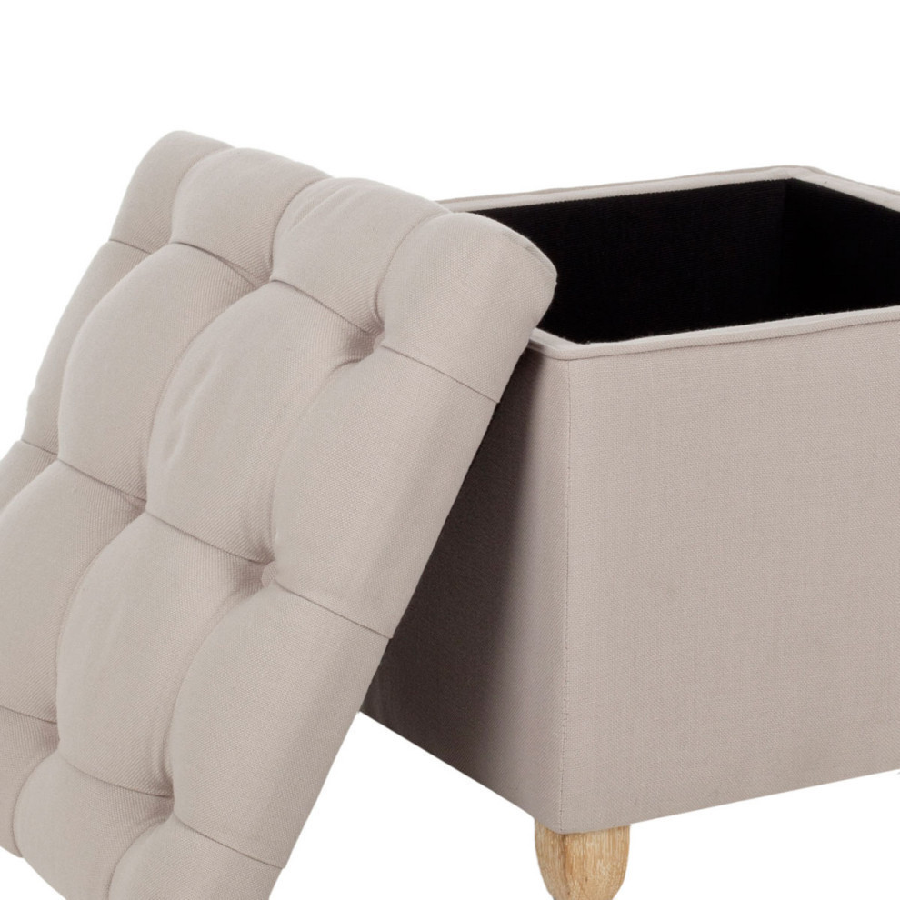 Nia Tuffted Ottoman  Taupe   Transitional   Footstools And Ottomans   by Rustic Home Furniture Deco  Houzz