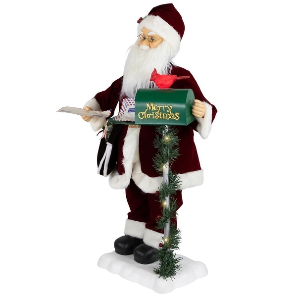 Animated and Musical Santa Claus Figure with Lighted Merry Christmas Mailbox