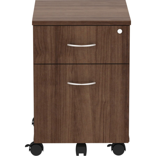 Lorell Relevance Walnut Laminate Mobile Pedestal - 2-Drawer (16230)