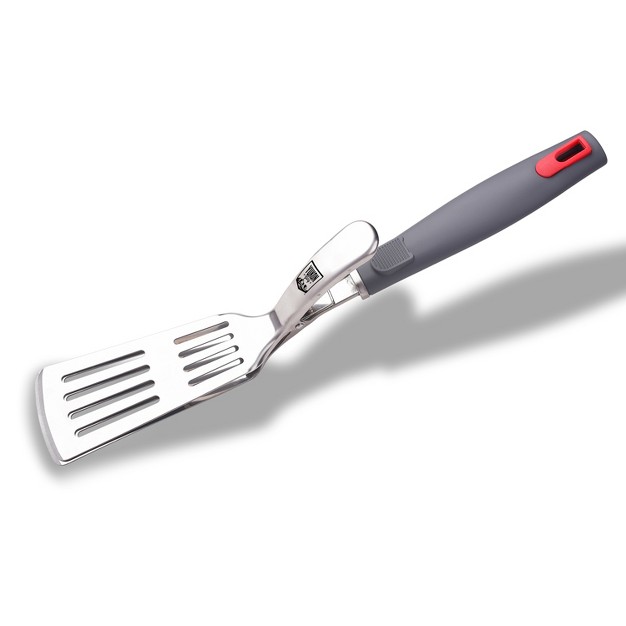 Yukon Glory Premium Stainless Steel Grip Tongs Spatula With Secure Grip Handle Easily Flips Burgers