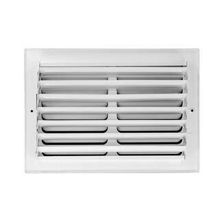 Venti Air 12 in. W x 8 in. H Steel for Ceiling or Sidewall White One Way Curve Blade Register H1C1208