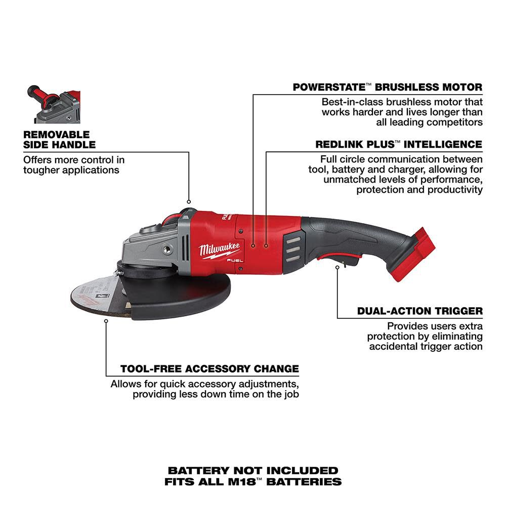 Milwaukee M18 FUEL 7 in. / 9 in. Large Angle Grinder 2785-20 from Milwaukee