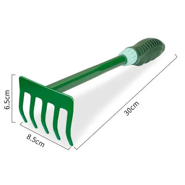 Wholesales Garden Tools 4 piece Green Gardening Hand Tools Set Multi functional Garden Metal Shovel Dual purpose Hoe Harrow