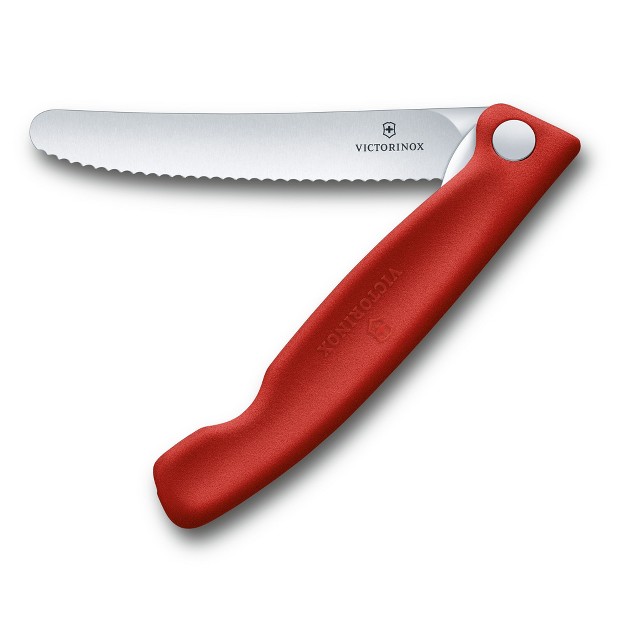 Victorinox Swiss Classic 4 3 Inch Foldable Paring Knife Wavy Edge Red