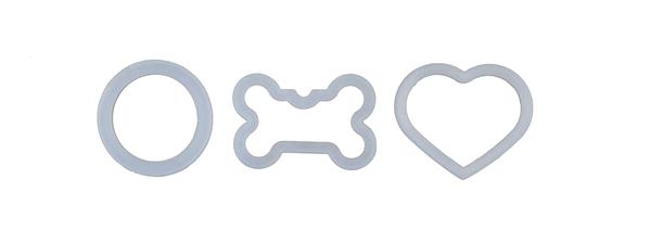 Pet ID Tags With Pet Tag Silencer - Custom Engraved - Heart Bone or Circle - 8 Colors to Choose From - Large Size Only - See 