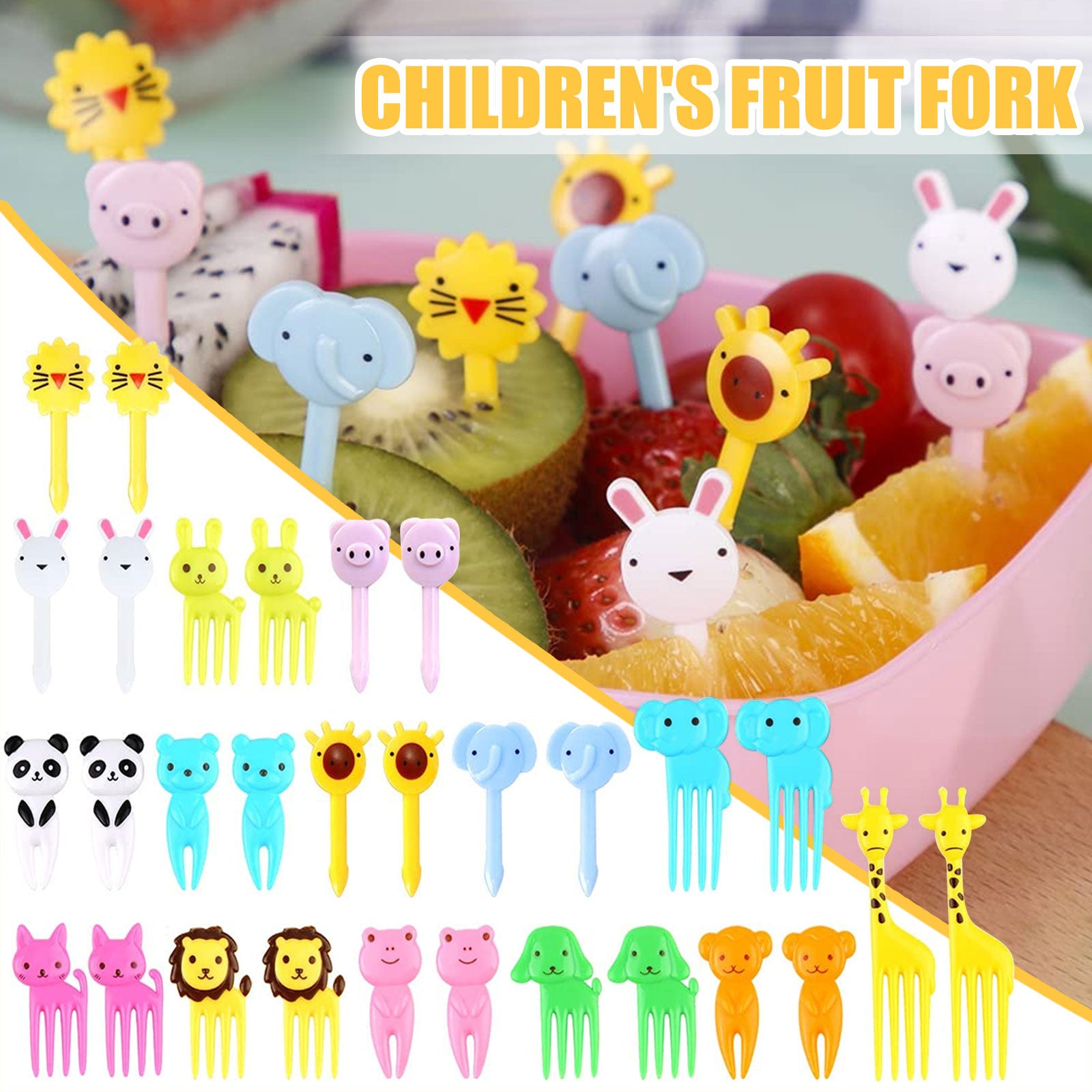 WANYNG Tableware Bento Kids Food 10PCS Sticks Cute Toddler Sticks Kids Sticks Food Tools and Home Improvement animal fruit fork Multicolor