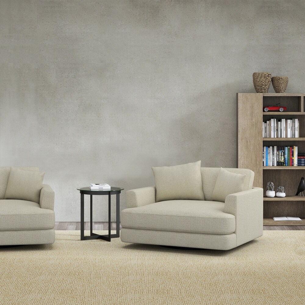 Nuvola Swivel chair in 100% Performance Linen Fabric