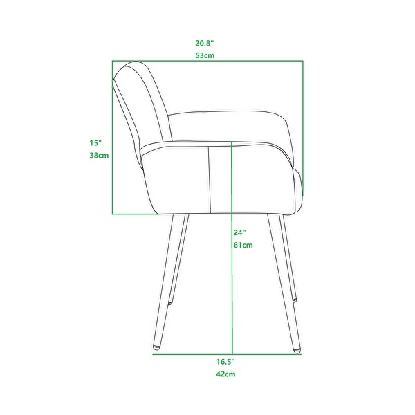 Upholstered Side Dining Chair with Metal Leg， Oak Wooden Printing Leg， KD backrest