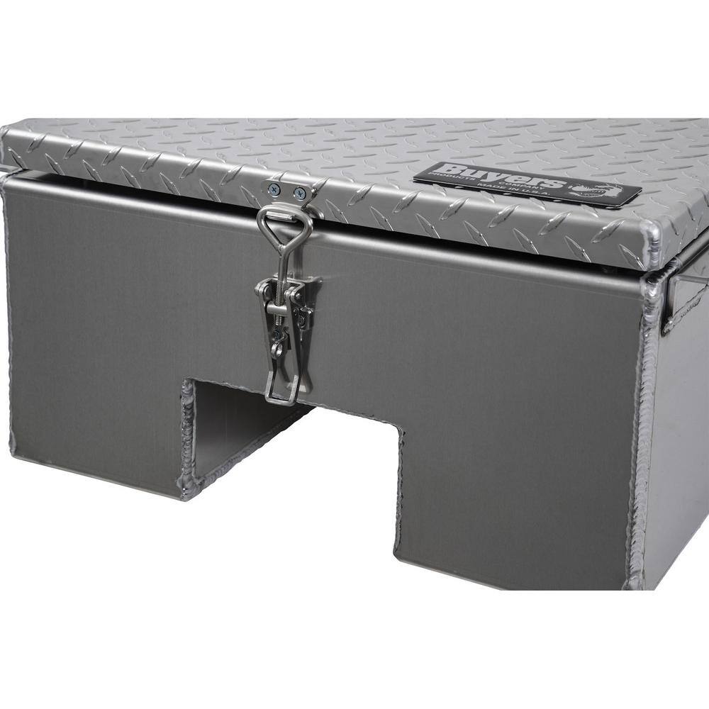 Buyers Products Company 12 in. x 24 in. x 22 in. Diamond Tread Aluminum In-Frame Truck Tool Box with Notched Bottom 1705381