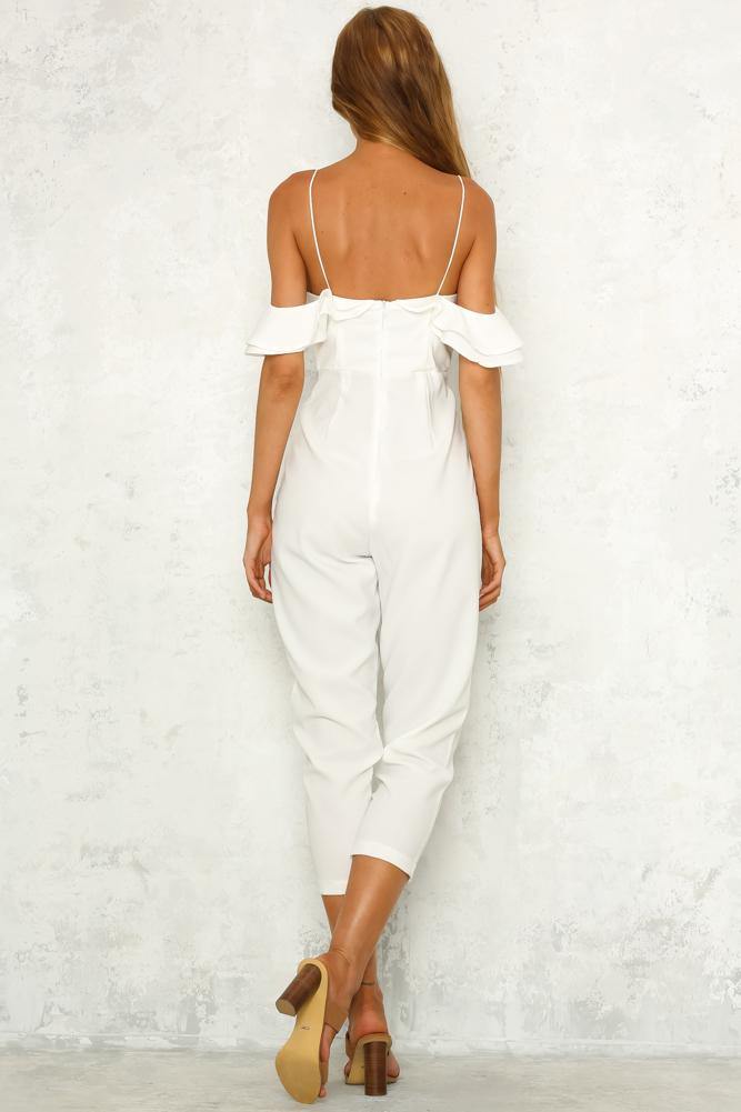 Long Distance Love Jumpsuit White