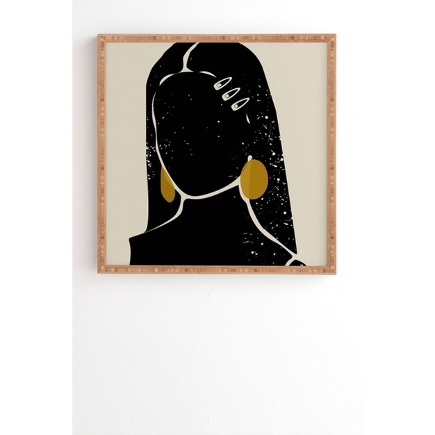 Domonique Brown Black Hair No 3 Framed Wall Art Bamboo Deny Designs