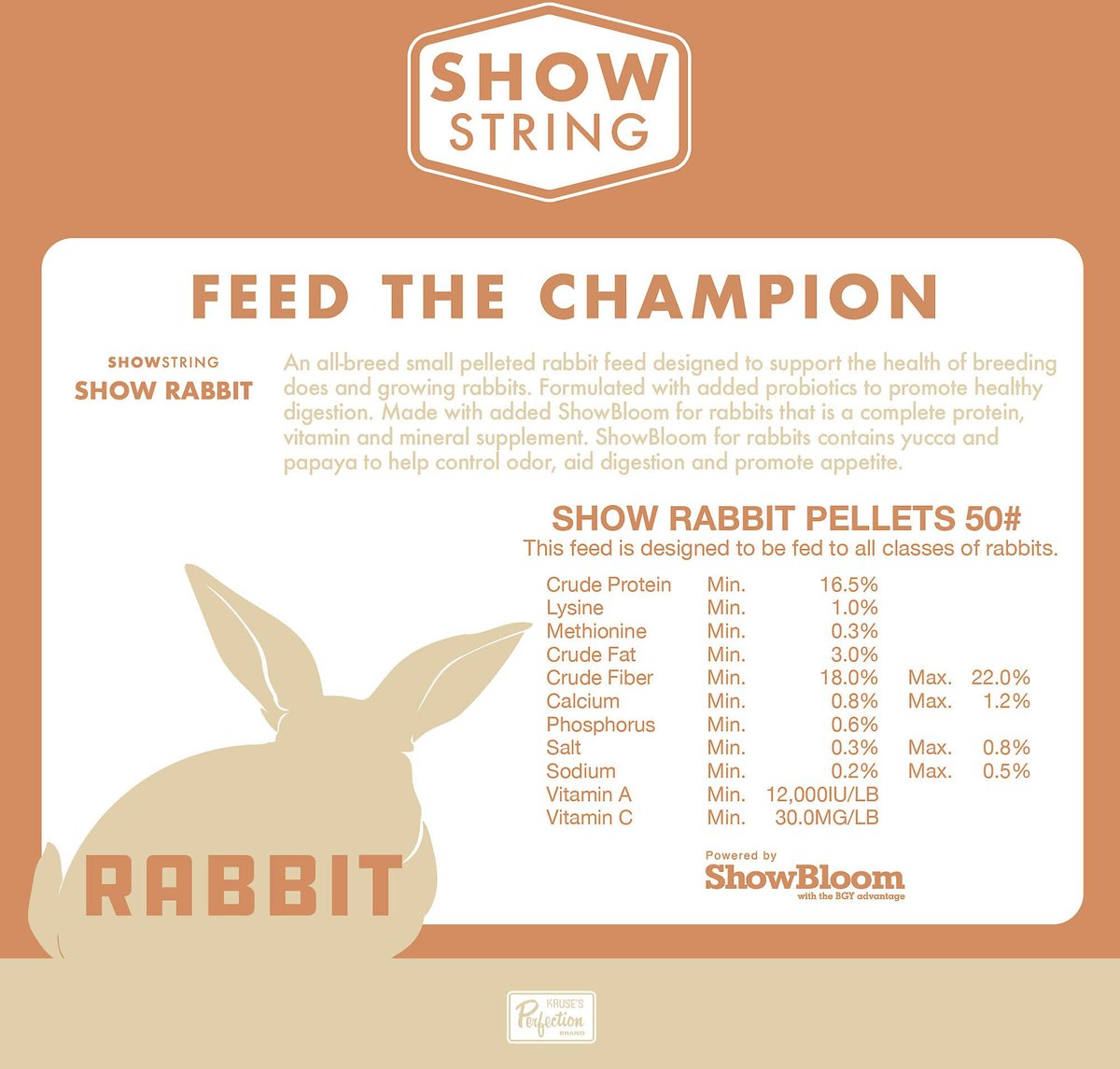 Show String Show Feed Rabbit Food， 50-lb bag