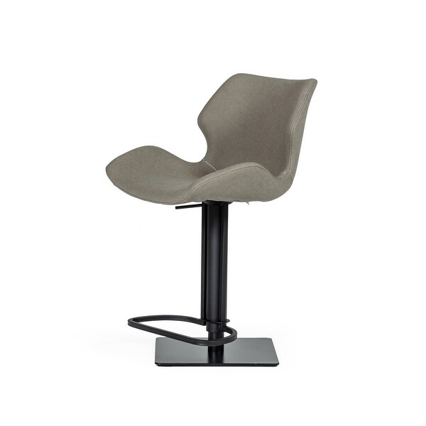 Modrest Jaffee Industrial Grey Eco-Leather Bar Stool