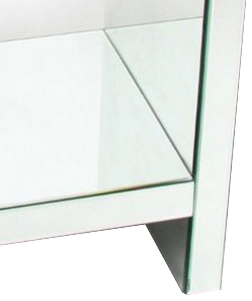 26 Inch Beveled Mirror Chest With 1 Drawer  Silver   Contemporary   Accent Chests And Cabinets   by VirVentures  Houzz