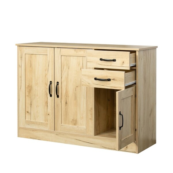 43-inch Wood Sideboard with 2 Drawers