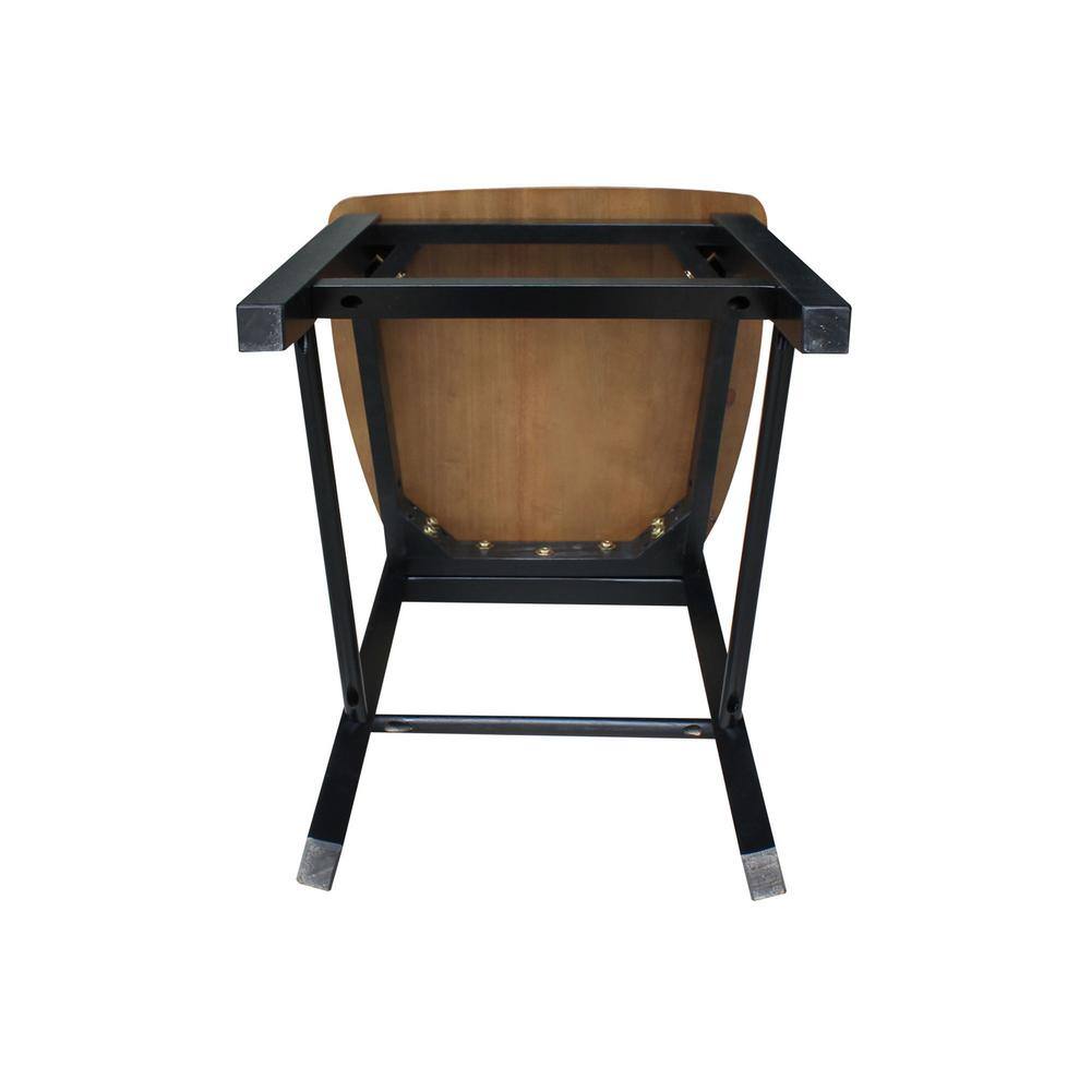 International Concepts Madrid 24 in. Black and Cherry Bar Stool S57-402