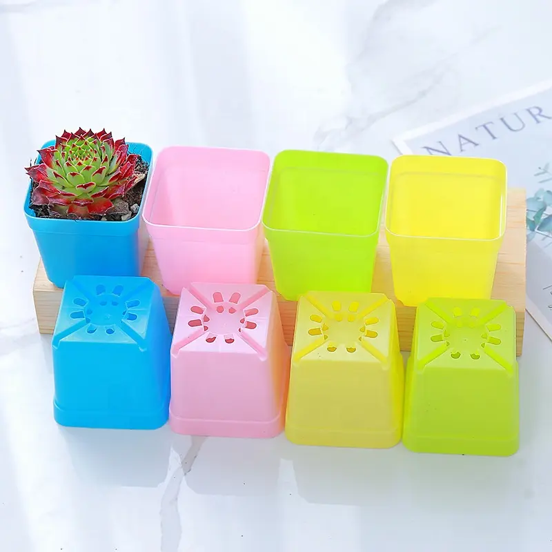 Garden supplies factory wholesale cheap square  plastic nursery pots 2 inch plant pot plastic nursery seedling pots purple