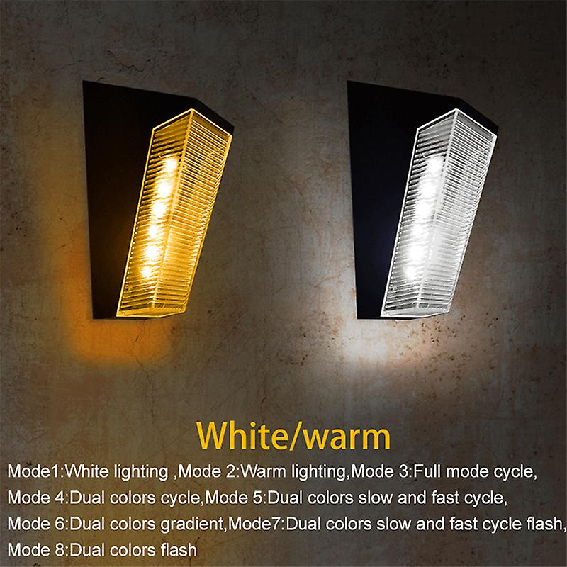 2pcs Solar Wall Lights Outdoor Led Stair Lamp Waterproof Luminous Lighting For Garden Yard Fence Decor Patio Lamps