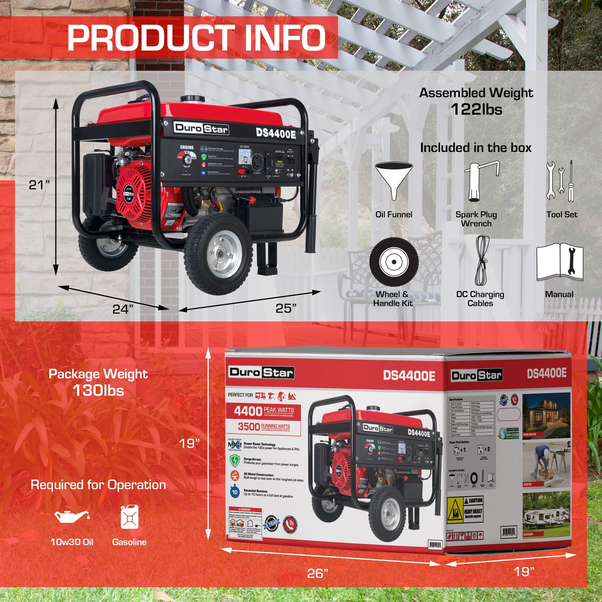 4,400 Watt Gasoline Portable Generator