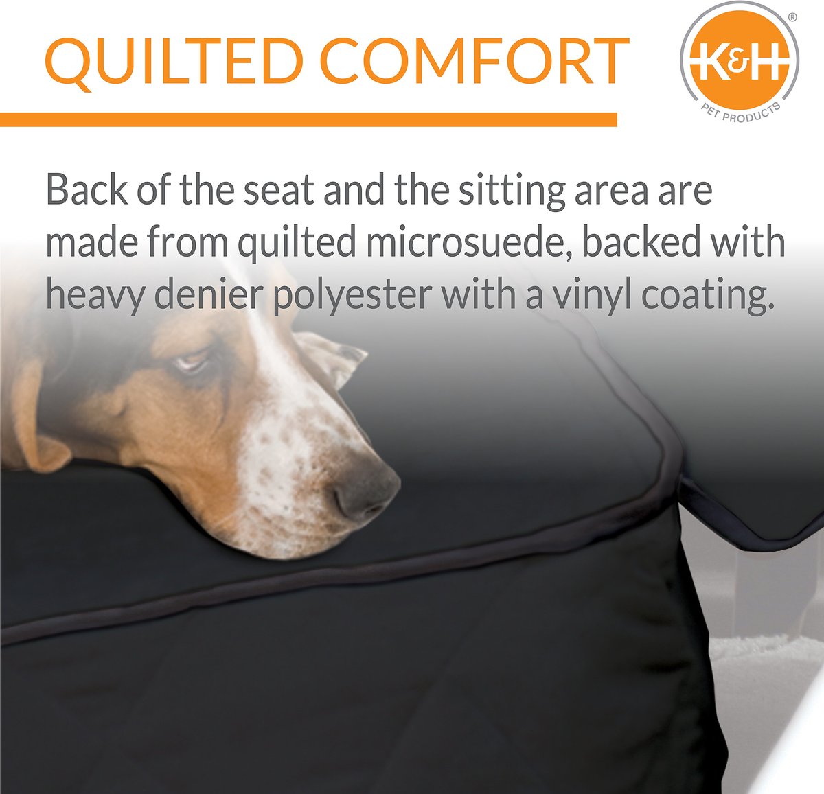 KandH Pet Products Deluxe Car Seat Cover， Black， 54-in